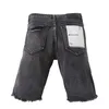 2024 Summer Street Trendy Purple Brand jeans American Loose Shorts irregolare in denim