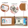 Portafogli uomini titoli della carta di credito RFID Blocco Mini Genuina Portafoglio in pelle Clip in denaro per uomini Portafoglio clip in denaro