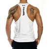 Tamaño europeo para hombre entrenamiento de gimnasio para el gimnasio camisetas sin mangas de algodón y espalda de espalda con correa del hombro fitness 240407