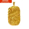 Colliers Hoyon 24k Pure Gold Color Pendant pour collier Chain Col Collares Dragon Horse Spirit Pendant pour hommes Femmes Sand Bijoux en or