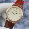 AP Titanium Watch Watch Classic Series 15163or White Plaid Dial con material de oro rosa de 18 km Garantía mecánica de dos agujas simples y grandes