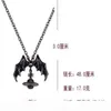 Drottning Moder Demon Evil Titanium Black Wings Diamond Saturn Necklace Super Cool Punk Bat293l