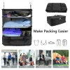 Väskor Travel Bagage Organizer Portable Travel hyllor Väska 3Shelf Suitcase Packing Cube Collapsible Hanging Closet Storage Bag Space