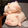 Dockor knubbiga grisar fylld fylld docka liggande plysch piggy leksak djur mjuk plushie kudde för barn baby tröstande födelsedag xmas gåva