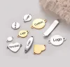 Necklaces 50pcs Personalized Custom Your Logo Tags Makings Stainless Steel Necklace Brand Tag Charms 2 Hole Connector Diy Jewelry Making