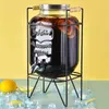 Bouteilles d'eau Cold Pichet Kettle avec robinet dans le distributeur de boissons au réfrigérateur 4L Conteneur de boisson pour la fête