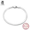 Strands ORSA JEWELS Italian Solid 925 Sterling Silver Bracelet for Man Flexible Flat Herringbone Women Chain Bracelet Jewelry SB107