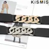Ceintures 1pc Fashion Gol Chain ceinture élastique en métal argent