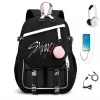 BASS KPOP Stray Kids Backpack per la palla di capelli zaino di grande capacità Borse Borse Borse Regalo per le forniture scolastiche per bambini Hyunjin Felix Bangchan regalo