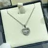 Necklaces Sweet Romantic 925 Sterling Silver Three Diamond Rotating Heart Necklace for Women's Simple Fashion Luxury Brand Jewelry Gift