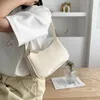 Nieuwe pu lederen dames handtassen massief kleur onderarm tas fi oksel schoudertas eenvoudige ontwerp meisjes kleine schoudertassen p85r#