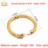 Dubaï Gold Color Copper Indian Bangle for Women Bijoux africain Bracelets de luxe Brésiliens Bracements de mariage Bracelets 240419