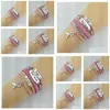 Bangle Bracelets Breast Cancer Awareness Hope Believe Faith Pink Leather Mti Woven Bracelet Wholesale Drop Delivery Jewelry Dhz6I