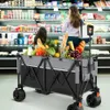 Camping Wagon Sports Trolley Folding Cart With Wheels Utility Lounge Garden 200L Capacity for Outdoor Shopping 240420