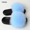 Women Fur Slippers Summer Real Furry Slides Ladies Plush Indoor Outdoor Flip Flops Woman House Shoes Flat Fluffy Sandals 240420