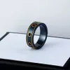 Designer sonneurs Love Ceramic Band G Letter SANS Noir Blanc pour les femmes Bijoux Gold Ring327S