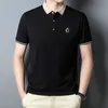여름 캐주얼 폴로 셔츠 남성 사업 럭셔리 브랜드 패션 짧은 슬리브 남성 봄 고품질 의류 240412