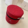 Designer Red Storage Box Classic Logo Print Cylinder Cosmetic Makeup Box Storage Bag Flower Jewelry Storage Box