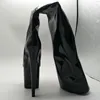 Dansskor sexig 20 cm ultrahöga klackar stövlar över knäplattformen läderprestanda plus lårstorlek lår