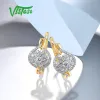 Boucles d'oreilles Vistoso authentique 14k 585 boucles d'oreilles à clip en or jaune pour femmes magnifiques fleurs diamants de luxe de luxe de luxe