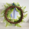 Decorative Flowers Wooden Plaque Blue And White Porcelain Wreath Outdoor Courtyard Party Decorations Welcome Sign Front Door Garland