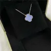 Collana a sospensione collane a ciondolo di lusso amore designer di trifoglio per donne chiari viola in pietra viola diamante marinai marinai marinaio whale whale moissanite Chain choker 712