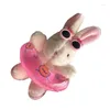 Keychains E0BF Toy Course en peluche Prendlant pendentif Bunnys Soft Key Anneaux Bijoux