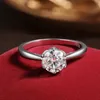 Bröllopsringar Knobspin D VVS1 Moissanite Ring GRA Certified Lab Diamond Solitaire Rings for Women Engagement Wedding S925 Sterling Silver Band 240419