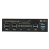 Läsare multifunktion USB 3.0 HUB ESATA SATA Port Internt kortläsare PC Dashboard Media Front Panel Audio Audio