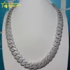 Gorąca sprzedaż Naszyjnik łańcucha kubańskiego vvs moissnaite lodowany biżuteria Hip Hop 4Rows Moissanite Cuban Chain