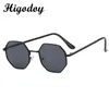 Higodoy Polygon Sunglasses Men Vintage Octagon Metal for Women Luxury Brand Goggle Sun Glasses Ladies Gafas De Sol 240417