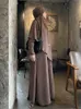 Vêtements ethniques Ramadan 2 pièces Set Long Khimar Robe Musulman Ensembles musulmans Abaya Femmes Prayer Garment Saudi Robe de prière Eid Niqab Jilbab D240419