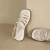 Chaussures décontractées vichelo en cuir authentique Peep Toe Summer plate-forme plate à talons bas Gladiator Fashion Backle Stracles Colwalk Marque Femmes Sandales