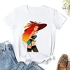 Women's Polos Red Pinup Witch T-shirt Oversized Short Sleeve Tee Blouse Clothing