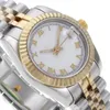 Titta på Woman Lady Luxury Watch Automatic Watches Two Tone Roman Markers With White Dial Mid Size Dial 30.5mm Luxury Brand Watch Date Just Gold Woman Watch