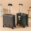 Luggage 18" Inch PC Aluminum Trolley Suitcase Waterproof Metallic Cabin Luggage Women Travel Trolley Case With Wheels Boarding Box