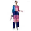 Vestidos de trabalho miyake plissout personalizada bloco de cor de temperamento 2024 Primavera e outono Moda feminina Fashionable Duas peças