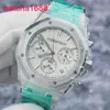 Mentille AP Wrist Watch Royal Oak Series 26240St en acier inoxydable 50e anniversaire de la montre Silver-White White Automatic Mécanique pour hommes