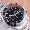 Montre-bracelets Luxury Mens Quartz Chronograph Watch Black Ceramic Orange Canvas Rubber Reloj Hombre