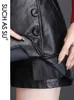 ハイウエストレザーショーツスカートファッション職業鉛筆ミニショートパンツスカートS-3XLサイズブラックボタンショーツ女性240409