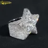 Passa Diamond Tester Fancy Shape Star Rings Iced Out Sterling Sier Moissanite Hip Hop Ring