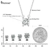 Necklaces Bamoer Luxury Moissanite Diamond Classic Round Pendant Necklace for Women 925 Sterling Silver Chain Wedding Jewelry