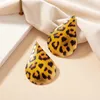 Andra överdrivna geometriska Leopard Print Water Drop Stud örhängen för kvinnor Holiday Party Gift Fashion Jewelry Ear Accessories E435 240419