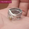 Anneaux Goro's Ring 100% Real 925 Siltling Silver Fine Bijoux Men Feather Flying Eagle Opening Engagement Ring 2024 Livraison gratuite R043