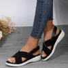 Scarpe casual 2024 sandali da donna estate semplice cuneo a colori solidi comodi infradito esterno quotidiano per donna