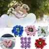 Dekorativa blommor Vit Rose Artificial Flower för bröllopsbildekoration bruddörrhandtag prydnadsband Silk fl u9y1