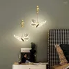 Wandlampe LED Butterfly Nordic Anhänger Lichter Innenbeleuchtung Wohnzimmer Luxusdekoration Hängende Lichtkorridortreppe