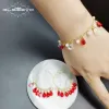 Bransoletki glseevo świeżej woda perła naturalne czerwone bransoletki kryształowe regulowane dla kobiet prezenty ślubne biżuteria boho Perly Bransoletka GB0922