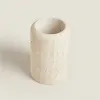 Huvuden 7,5 dx 12 cm H Natural Beige Marble Stone Tandbrush Tvättförvaringskopp Small Vase Ornament Yellow Travertine