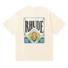 Summer Rhude Tshirt Rhude krótkie rękawie amerykańska marka mody ulicznej Summer Men kobiety Bezpłatne karty do gry wydrukowane luźne bawełniane koszulka moda